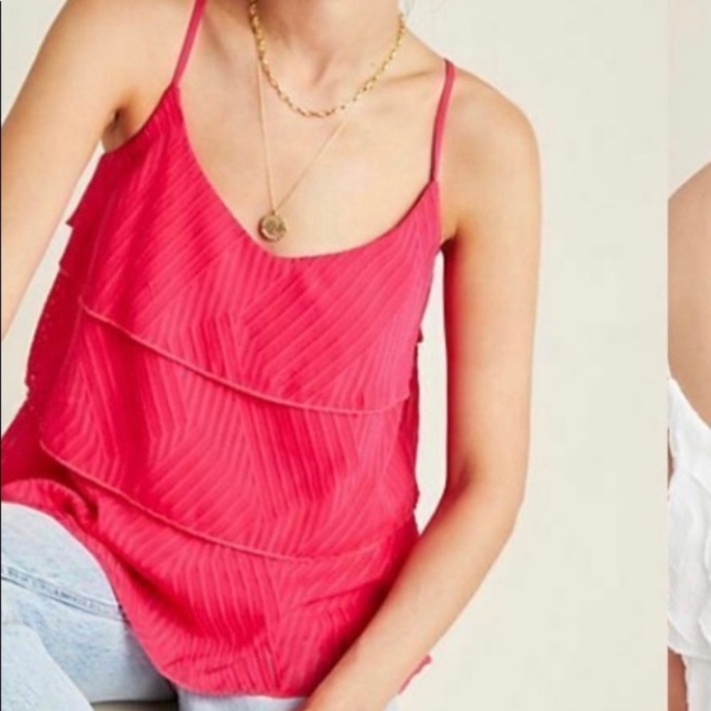 Anthropologie Amadi brand pink tiered top